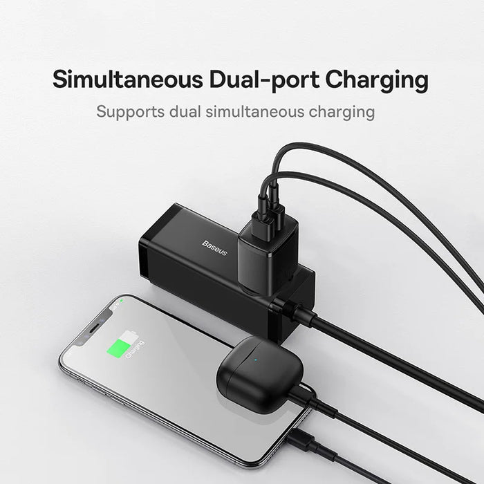 Baseus 10.5W USB Travel Charger Mini Portable Wall Adapter Charger Dual Port Phone Charging For iPhone Huawei Xiaomi