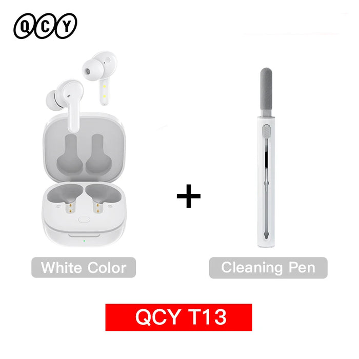 QCY T13 Wireless Headphones 7.2mm Drivers TWS Bluetooth 5.1 Earphones 40H Long Playtime Fast Charge 4 Mic ENC HD Call Earbuds