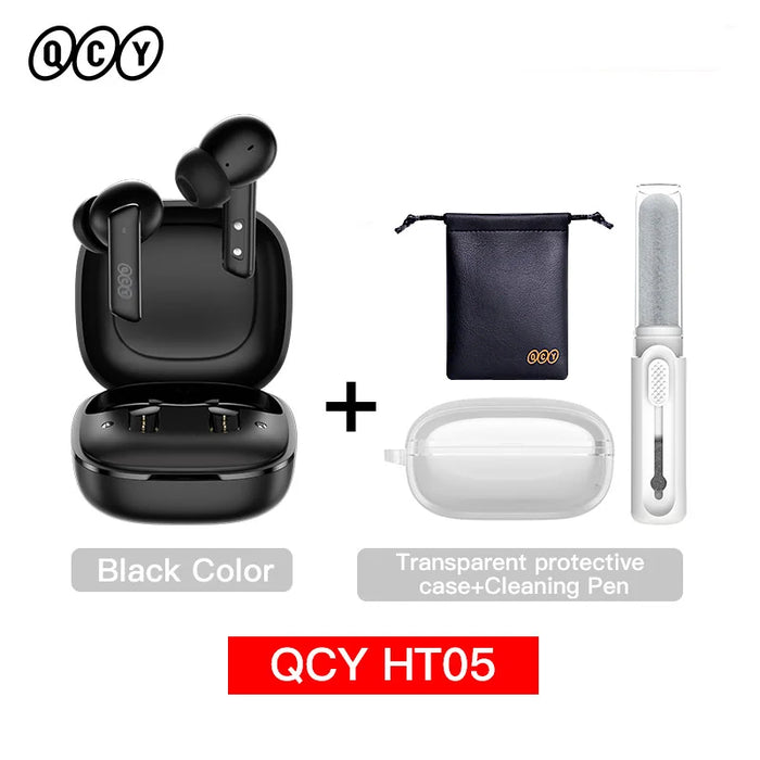 QCY HT05 ANC Wireless Earphone 40dB Noise Cancelling Bluetooth 5.2 Headphone 6 Mic ENC HD Call TWS Earbuds Transparency Mode