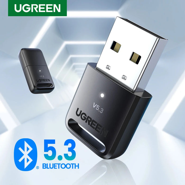 អាដាប់ទ័រ UGREEN Bluetooth 5.3 សម្រាប់ PC USB Bluetooth 5.0 Receiver Dongle Wireless Computer Adapter For Mouse Keyboard Win 11/10/8.1