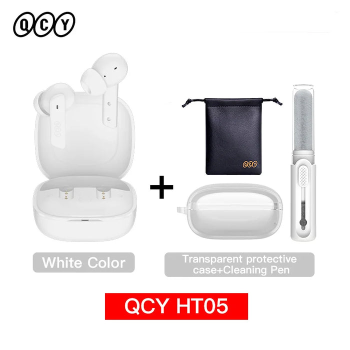 QCY HT05 ANC Wireless Earphone 40dB Noise Cancelling Bluetooth 5.2 Headphone 6 Mic ENC HD Call TWS Earbuds Transparency Mode