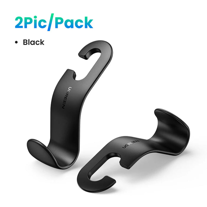 Ugreen 2pcs Car Holder In Car Adjustable Backseat Headrest Hanger Hooks for Cloth Grocery Bag Purse Organizer Storage Car Hook