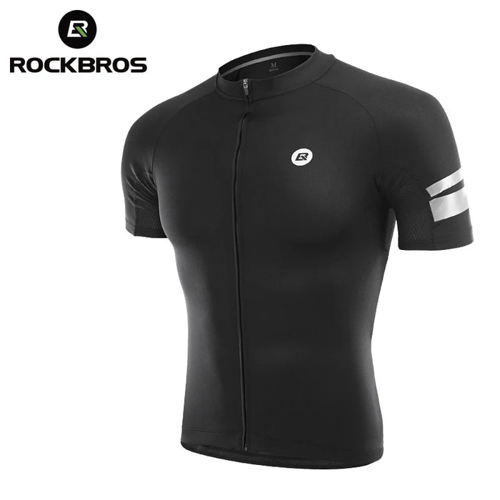 ROCKBROS Cycling Jersey Men Breathable Shirt Summer Jersey Clothes Bicycle Quick Dry Clothing Anti-UV Reflective Short Sleeve RK1009B CHINA