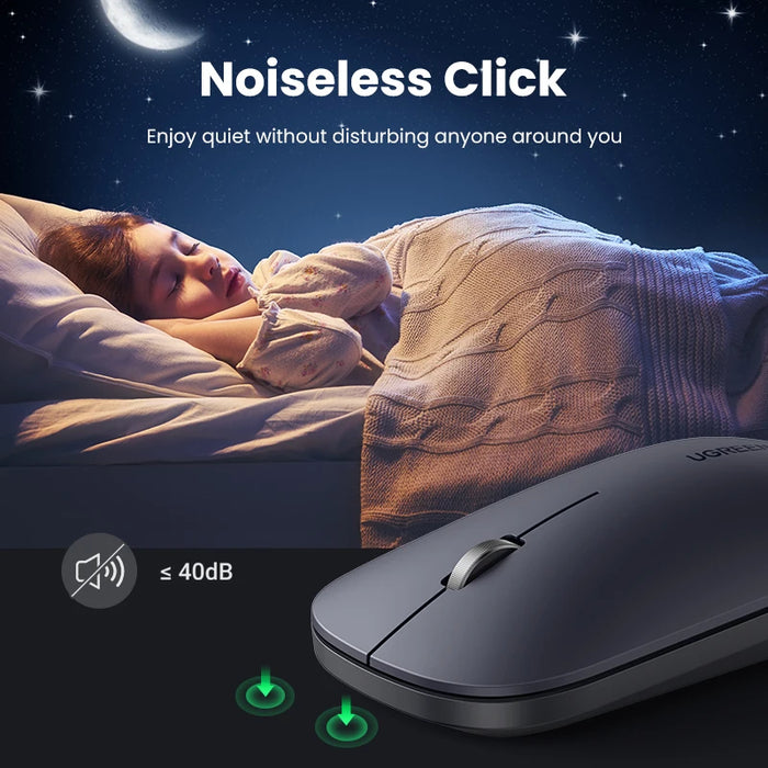 UGREEN Mouse Wireless Bluetooth Silent Mouse 4000 DPI For MacBook Tablet Computer Laptop PC Mice Slim Quiet 2.4G Wireless Mouse