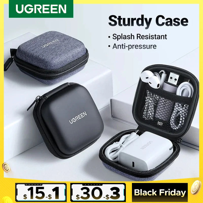 UGREEN Earphone Case Hard Headphone Bag For Airpods Earpods Sennheiser Ear Pads Wireless Bluetooth Earphone Accessories