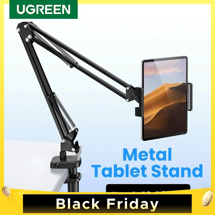 UGREEN Tablet Phone Stand Long Arm Aluminum Adjustable Tablet Holder For iPad Pro Mini Air Xiaomi Tablet Support Laptop Stand