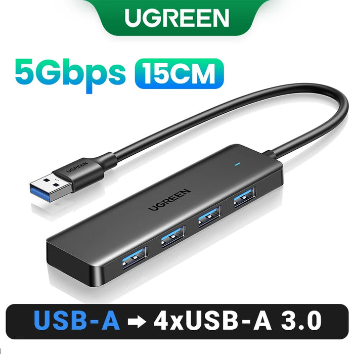 (RU ពិសេស) UGREEN USB Splitter USB-A ទៅ USB3.0x4 5Gbps Plug &amp; Play