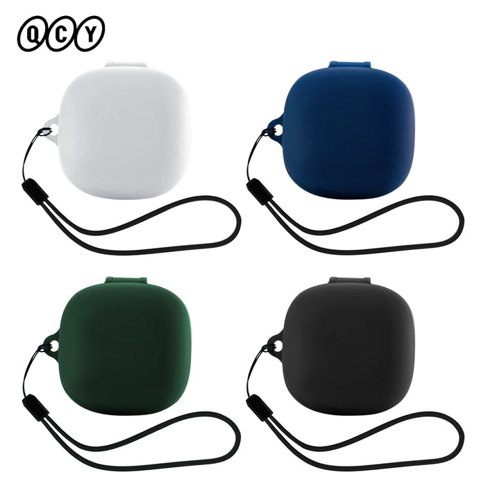 QCY HT05 Wireless Earphones Soft Silicone Case QCY HT05 Melobuds ANC Headphones Protective Case with Strap Earbuds Cleaning Kits