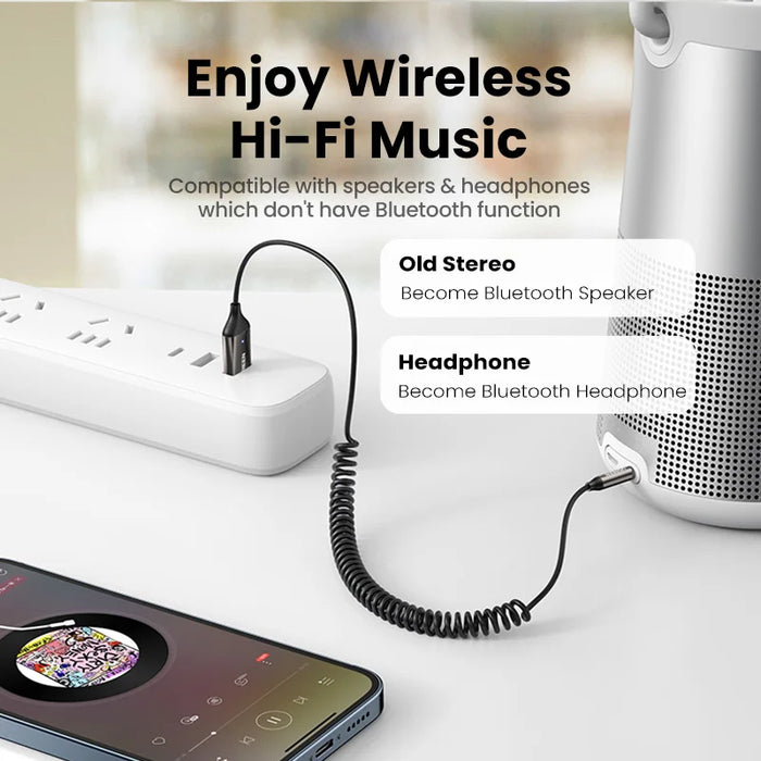 【RU ពិសេស】 UGREEN Wireless Bluetooth 5.3 3.5mm USB សម្រាប់ឧបករណ៍បំពងសម្លេងរថយន្ត