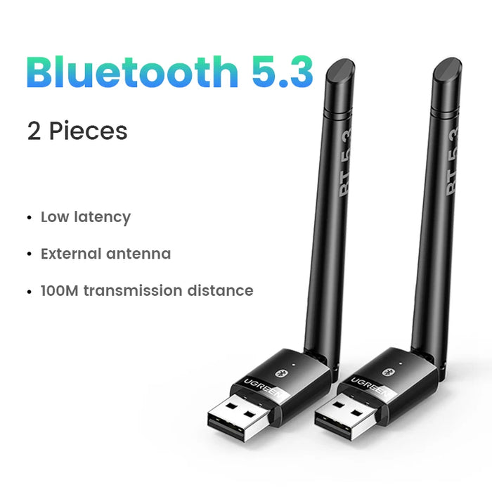 UGREEN USB Bluetooth 5.3 Adapter for PC Speaker Wireless Mouse Keyboard Music Audio Receiver Transmitter Bluetooth Dongle