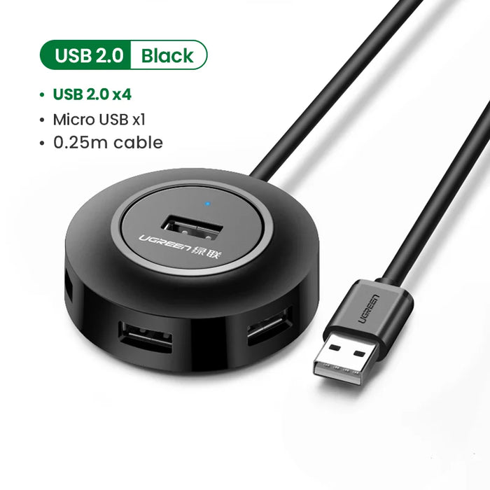 UGREEN USB HUB 3.0 2.0 HUB Ultra Mini 4 Port USB 3.0 Splitter Micro USB Hub Adapter for MacBook Pro Surface MateBook PC USB HUB