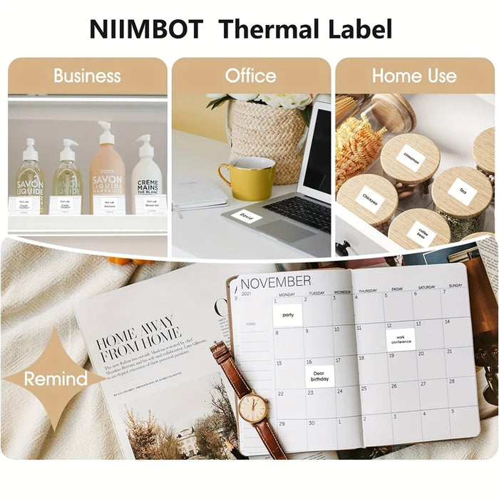 Niimbot Thermal Label Paper 3 Rolls/Set Waterproof Scratch-Resistant Tape Sticker for D110 D11 D101 H1 H1S Smart Label Printer