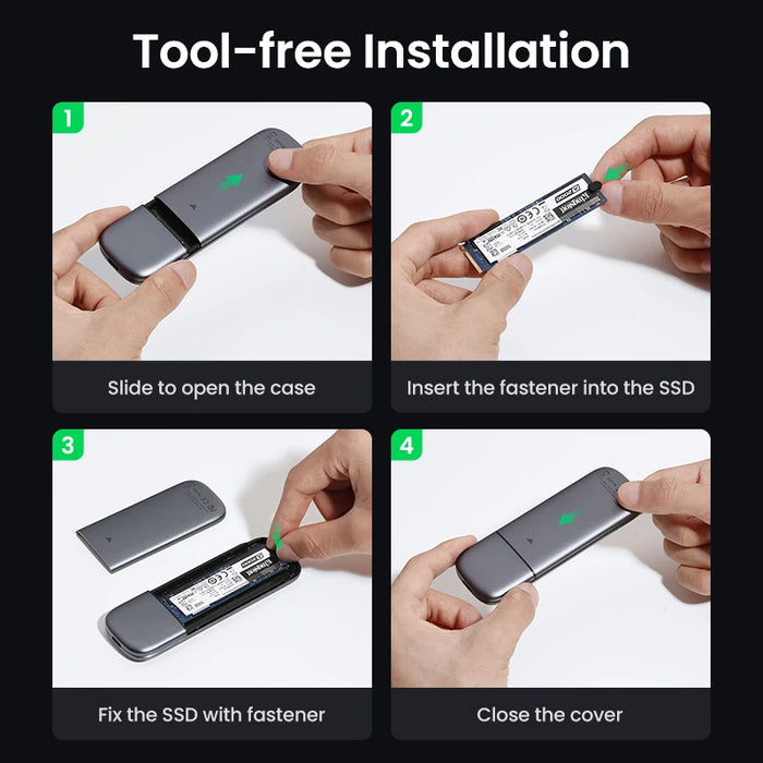 UGREEN SSD Case 6Gbps  NGFF SATA M2 SSD Case For SATA To USB SSD Case for External Hard Drive M&B-Key & B-Key M.2 SSD Case