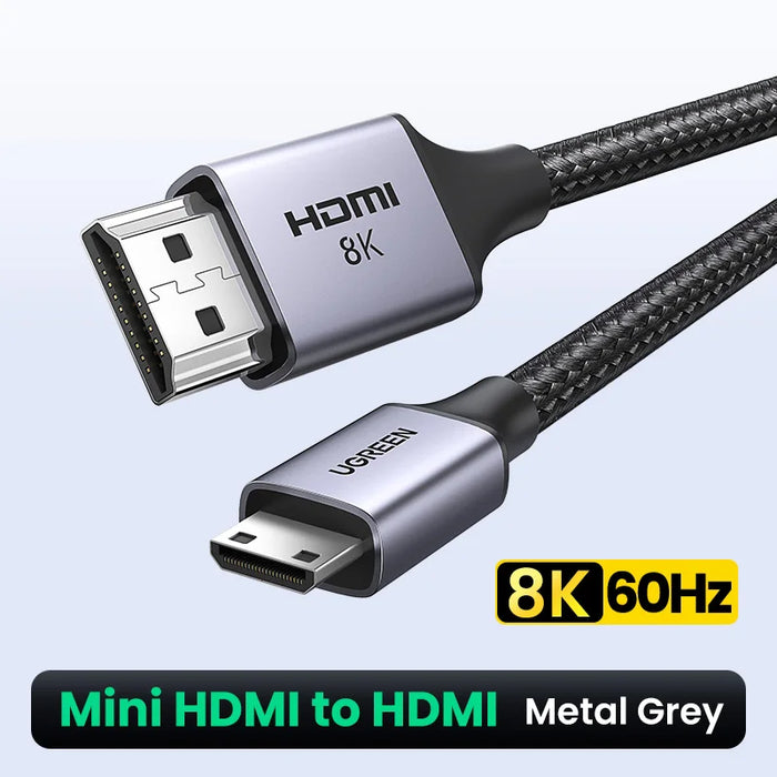 UGREEN Mini HDMI-Compatible to HD Cable 8K/60Hz for Raspberry Pi Zero Graphics Video Card Camera Camcorder 8K Mini HD 2.1 Cable