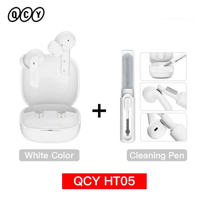 QCY HT05 ANC Wireless Earphone 40dB Noise Cancelling Bluetooth 5.2 Headphone 6 Mic ENC HD Call TWS Earbuds Transparency Mode