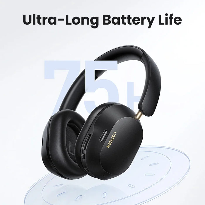 UGREEN Max5c កាសប៊្លូធូសឥតខ្សែ 43dB Hybrid Active Noise Cancellation Hi-Res LDAC 75H Spatial Audio Earbuds