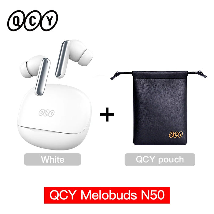 QCY Melobuds N50 ANC Bluetooth 5.4 Wireless Earphones Active Noise Cancellation 6 Mics Clear Call Earbuds Multipoint Connection