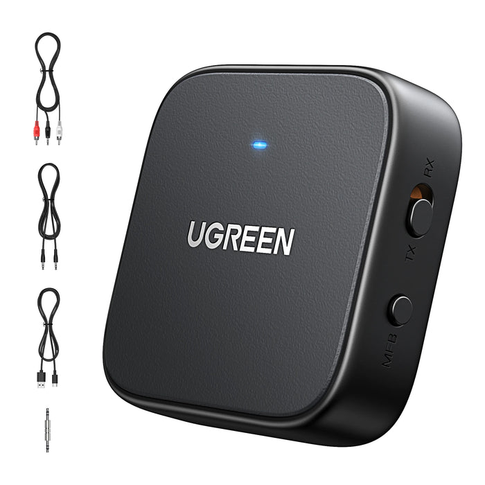 UGREEN Bluetooth Receiver Transmitter Adapter 2-in-1 Wireless Bluetooth 5.2 3.5mm Aux Audio Adapter for TV, Car, Treadmill