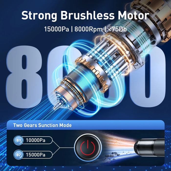 Baseus Vacuum Cleaner 15000Pa Wireless Portable Handheld 135W Strong Suction Car Handy Vacuum Cleaner Smart Home For Car Home