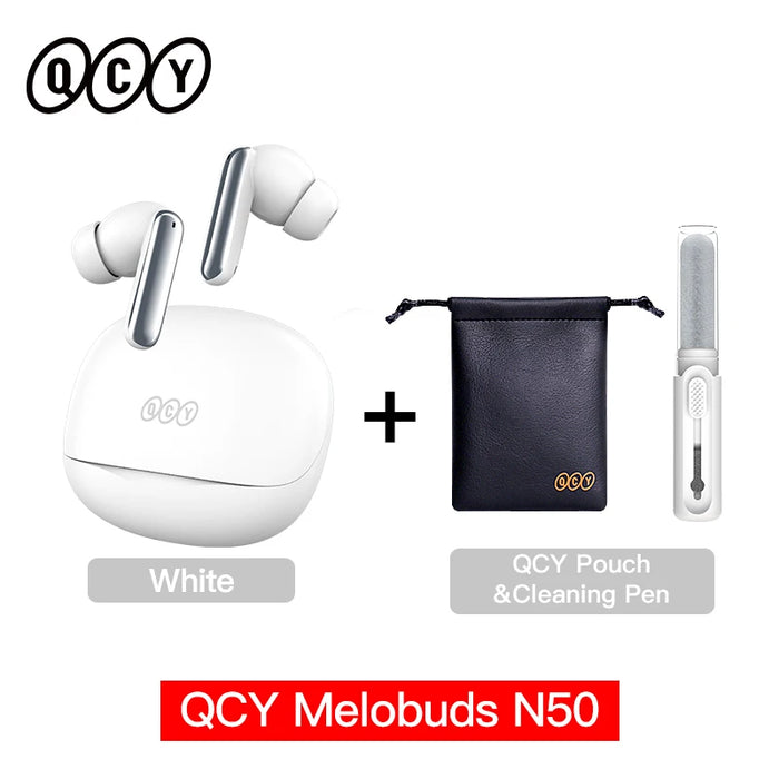 QCY Melobuds N50 ANC Bluetooth 5.4 Wireless Earphones Active Noise Cancellation 6 Mics Clear Call Earbuds Multipoint Connection