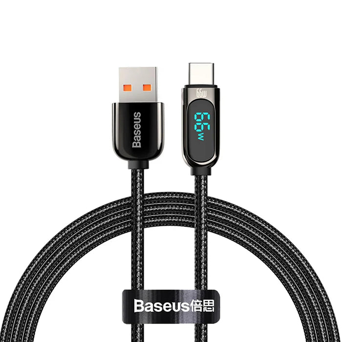 Baseus 66W USB Cable 6A Fast Charging Charger Wire Cord For Huawei P40 LED Data USB C Phone Cable  For Xiaomi Mi 10 Samsung S2