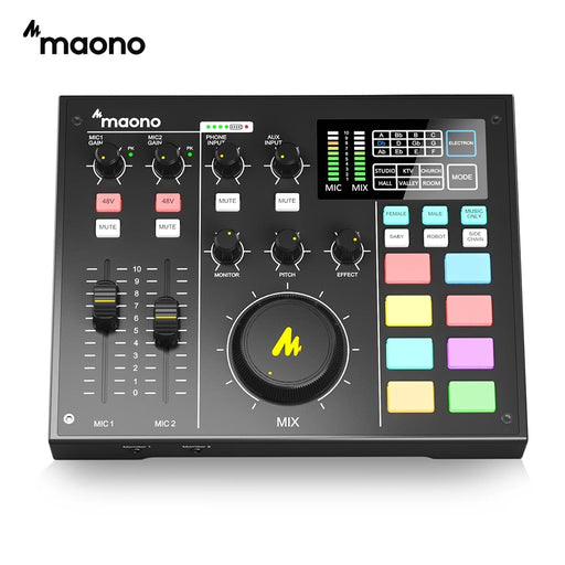 MAONOCASTER Audio Interface Podcast Equipment Studio Sound Card Mixer All-In-One Digital Podcaster For Streaming Youtube DJ Default Title