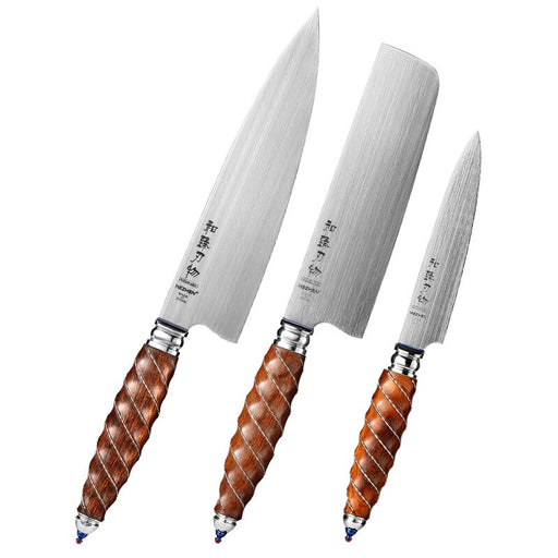 HEZHEN 1-3PC Kitchen Knife Set BÖHLER M390 Powder Steel Chef Nakiri Utility North America Desert Ironwood Handle Gift Box 3pc knife set China