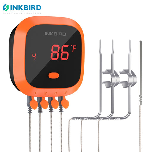 INKBIRD Meat Thermometer Waterproof Rechargeable Magnet Remote Control IBT-4XC Grill Thermometer With 4 Probes Alarm For Kitchen