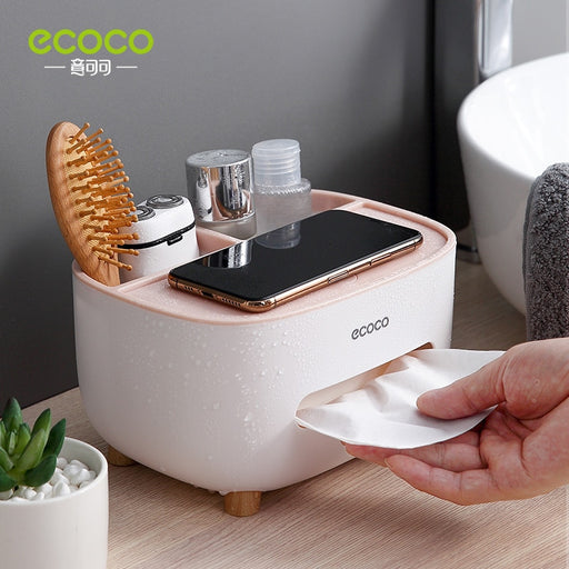 ECOCO Napkin Holder Household Living Room Dining Room Creative Lovely Simple Multi function Remote Control Storage Tissue Box