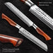 HEZHEN 8.5 Inches Bread Knife 73 Layers Powder Damascus Steel 14Cr14MoVNb Powder Steel Core Kitchen Cook Accessories