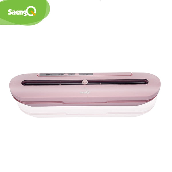 saengQ Best Food Vacuum Sealer 220V/110V Automatic Commercial Household Food Vacuum Sealer Packaging Machine Include 10Pcs Bags China Pink