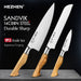 HEZHEN 3PC Kitchen Knife Set Chef Santoku Paring Knives Master Series Sandvik Steel Beautiful Gift Box Default Title