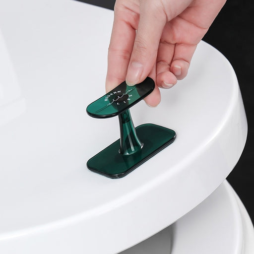 Toilet Lid Lifter Adhesive Lifting Handle for Toilet Seat Cover Avoid Direct Touching Germs Brown Dark Green Transparent