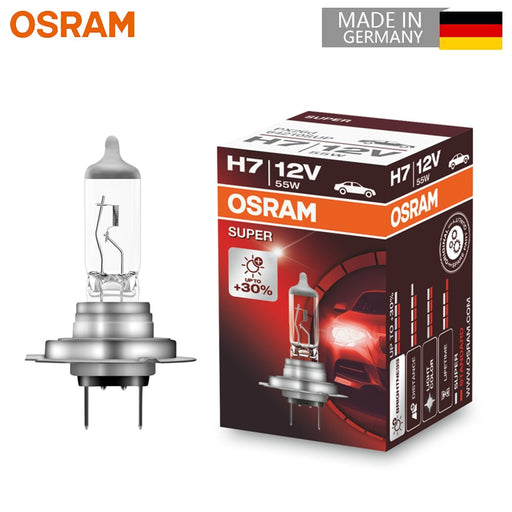 OSRAM SUPER H7 12V 55W 3200K +30% More Bright Car Lamp Original Bulb Standard Headlight OEM Quality Germany ECE 64210SUP, 1X Default Title