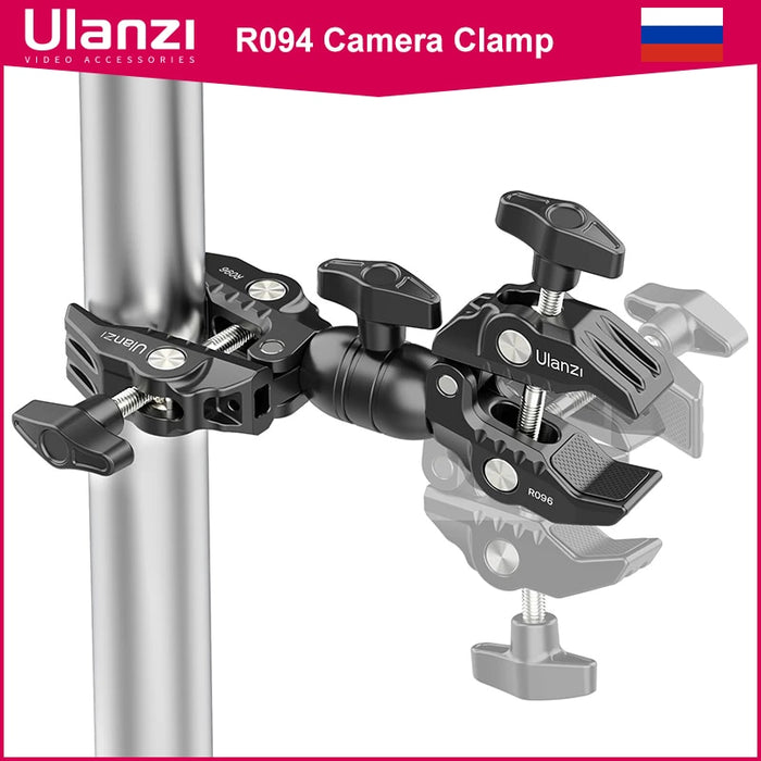 Ulanzi Super Clamp Magic Arm with 1/4 3/8 Thread Multi-function Ball Head Clamp for Canon Nikon Sony Speedlight Monitor Flash