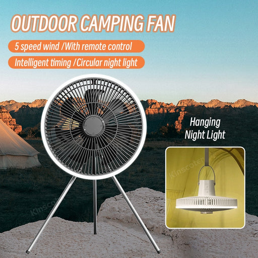 LED Light Tripod Stand Desktop Fan Portable Camping Fan Rechargeable Multifunctional Mini Fan USB Outdoor Camping Ceiling Fan