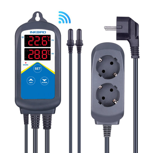 INKBIRD ITC-306A Wi-Fi Aquarium Temperature Controller Double Sockets Thermometer for Fish Tank Water Terrarium with Dual Probe