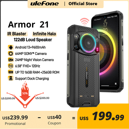 [World Premiere] Ulefone Armor 21 Rugged Phone 16GB RAM 256GB ROM Smartphone Android 13 G99 moblie phone 64MP 9600mAh Global