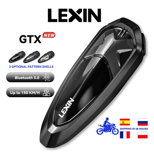 New Lexin LX-GTX Bluetooth Headset Intercom for Motorcycle Helmet Support 6-10 Bikers Talk at One Time&amp;Multi Audio Moto 1PC