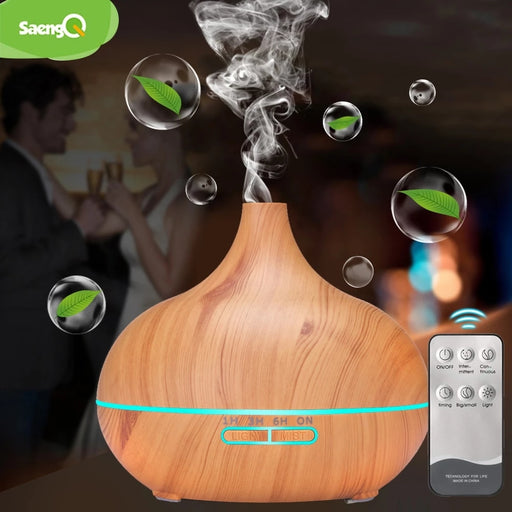 saengQ Electric Aroma Diffuser Air Humidifier Essential oil diffuser Ultrasonic Remote Control Color LED Lamp Mist Maker Home