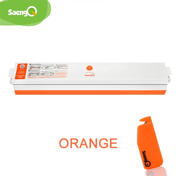 saengQ Vacuum Sealer Packaging Machine Food Vacuum Sealer With Free 10pcs Vacuum Bags Household Vacuum Food Sealing China ORANGE 220V-EU
