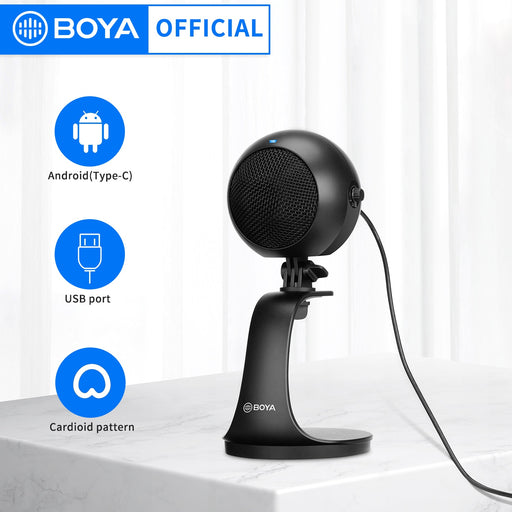 BOYA BY-PM300 Professional USB Microphone for PC Computer Desktop Streaming Live Singing Recording Conference Pointing Radio Default Title