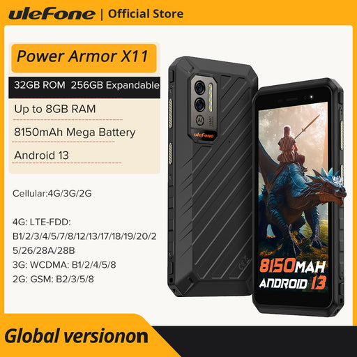 Ulefone Power Armor X11 Rugged Phone 8150 mAh 8GB RAM 32GB ROM Waterproof Smartphone NFC 2.4G/5G WiFi Mobile Phones Global