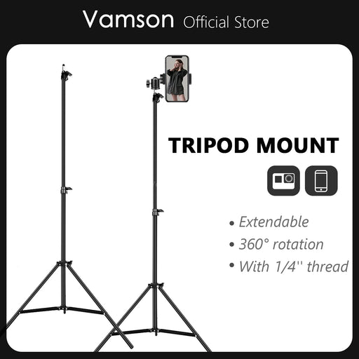 Vamson Tripod For Phone Tripod For Camera For Phone Cellphone Mobile Smartphone Canon Projector Mount Stand Monopod VLS02C