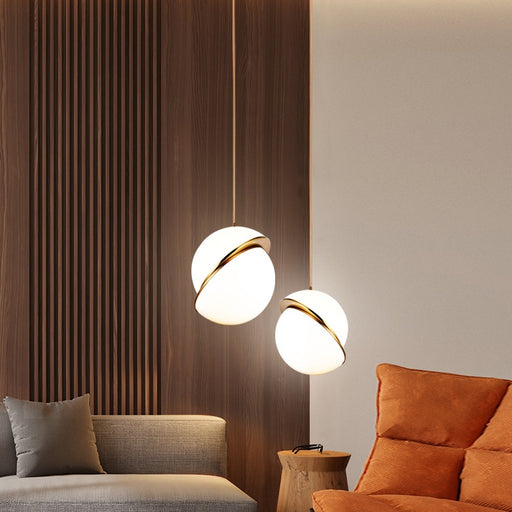 Nordic Modern LED Pendant Lights Dining Table Decor Bedroom Restaurant Chandelier Fixtures Golden Hanging Lamp Ball Lampshade